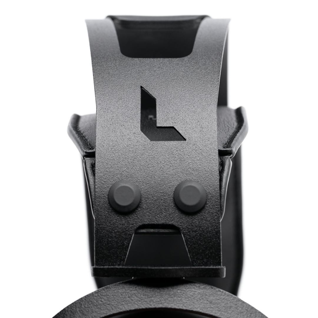 wooden recording studio professional headphones closed-back stainless steel headband left side