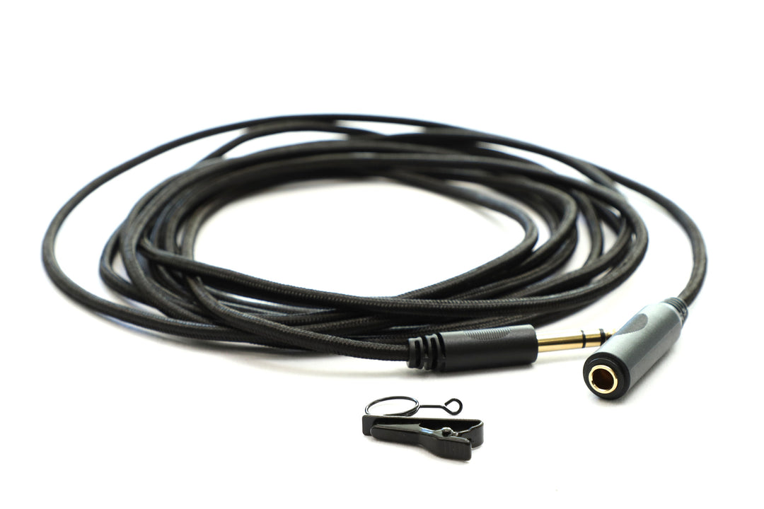 Extension cable with clip 5m 6.3 to 6.3mm stereo jack